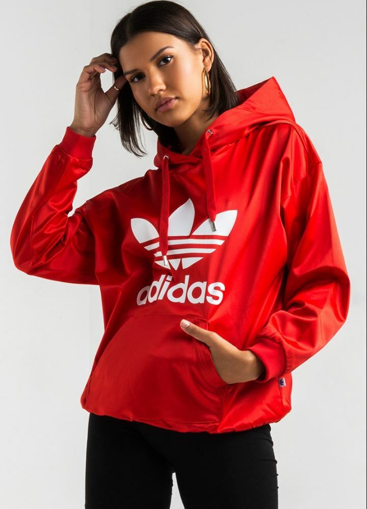 adidas originals trefoil hoodie red